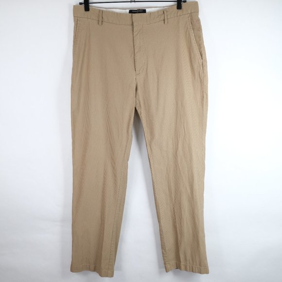 Banana Republic Mens Dress Pants Gavin 38 x 32 Flat Front Tan - Picture 2 of 12